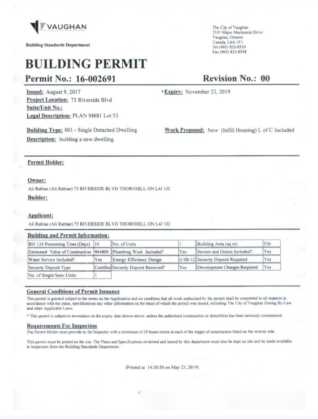 73 Riverside Boulevard, Vaughan, ON L4J 1J1