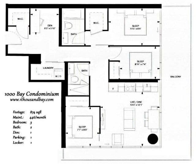 57 St Joseph Street 1308 Master Bedroom, Toronto C01, ON M5S 0C5